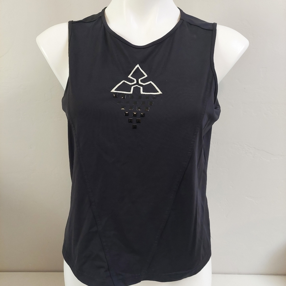 Jaime Sadock Black Sleeveless Top Women Size M Golf Attire Stretchy Back‎ Detail